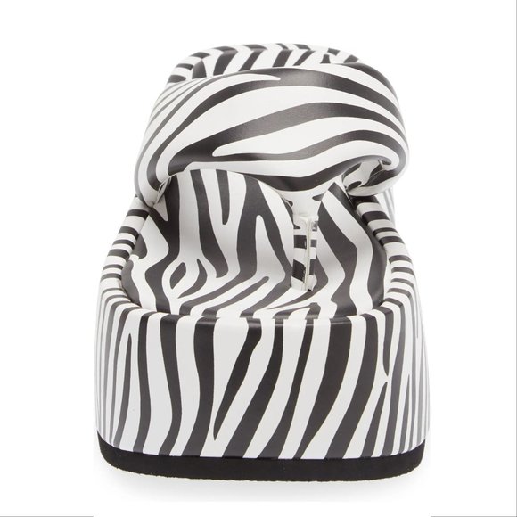 Jeffrey Campbell Crybaby Platform Thong SANDALS Size 5.5 Zebra Print NEW $125 - Picture 3 of 16